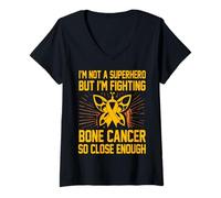Donna Non Sono Un Supereroe ma STO combattendo Il Cancro alle Ossa così Vicino Maglietta con Collo a V