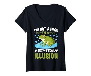 Donna Non Sono Una Rana, Sono un'illusione Hop-Tical Maglietta con Collo a V