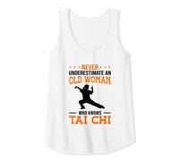 Donna Non sottovalutare mai una donna anziana che conosce la lotta di Tai Chi Canotta