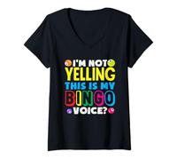 Donna Non sto urlando Questo è il mio giocatore di Bingo Voice Bingo Maglietta con Collo a V