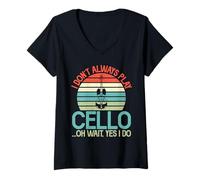 Donna Non Suono Sempre Il Violoncello oh aspetta Sì, Faccio Violoncello Maglietta con Collo a V