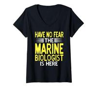 Donna Non Temete Il Biologo Marino È Qui Maglietta con Collo a V
