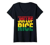 Donna Non Toccare Il Mio Jollof Rice Messaggio Maglietta con Collo a V