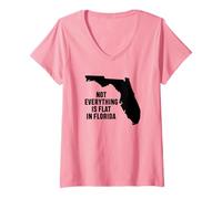 Donna Non tutto è piatto in Florida Maglietta con Collo a V