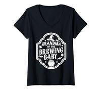 Donna Nonna della Brewing Baby Halloween Citazione Maglietta con Collo a V