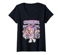 Donna Nonna di Compleanno Ragazza Coreano Musica Popolare K-Pop Amanti Maglietta con Collo a V