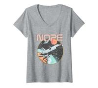 Donna Nope Divertente Astronauta Space Rocket Scienza Galassia Pianeta Luna Maglietta con Collo a V