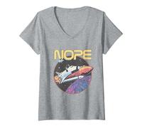 Donna Nope Divertente Astronauta Spazio Galassia Razzo Scienza Star Planet Maglietta con Collo a V