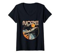 Donna Nope Divertente Astronauta Spazio Universo Razzo Scienza Luna Maglietta con Collo a V