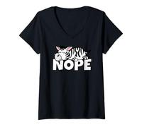 Donna Nope Not Today Pigro Pigrizia Zebra Pigra Maglietta con Collo a V