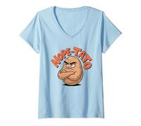 Donna Nope-Tato Angry Grumpy Patate Amante Divertente Cibo Sarcastico Maglietta con Collo a V