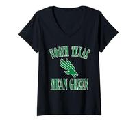 Donna Nord Texas Mean Green | Merch Ufficiale NCAA | NTM1005 Maglietta con Collo a V