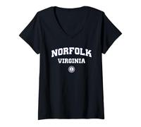 Donna Norfolk, Virginia (Virginia) Maglietta con Collo a V