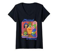 Donna Normal is Boring Monsters Sarcastic Retro Funny Adult Humor Maglietta con Collo a V