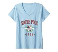 Donna North Pole Ski Team 1994 Christmas Maglietta con Collo a V