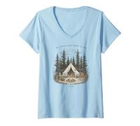 Donna Northern Woods Whisper My Name Forest Camping Maglietta con Collo a V