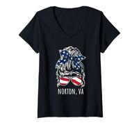 Donna Norton VA - Occhiali da Sole per Chignon Maglietta con Collo a V