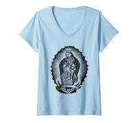 Donna Nostra Signora di Guadalupe T-Shirt Virgin Mary Città del Messico Maglietta con Collo a V