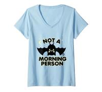 Donna Not A Morning Person Bat Maglietta con Collo a V