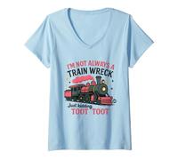 Donna Not Always Train Wreck Maglietta con Collo a V