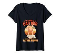 Donna Not Dad Bod It's A Father Figure Funny Fathers Day Maglietta con Collo a V