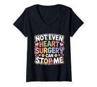 Donna Not Even Heart Surgery Can Stop Me Cardiac Survivor - Maglietta con Collo a V