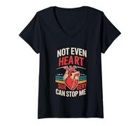 Donna Not Even Heart Surgery Can Stop Me Sopravvissuto cardiaco -- Maglietta con Collo a V