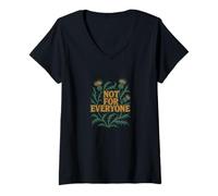 Donna Not for Everyone, cardo floreale, stile vintage Maglietta con Collo a V