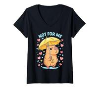 Donna Not for Me Grouchy Capybara Anti-Valentine per Single Maglietta con Collo a V