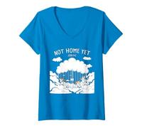 Donna Not Home Yet - John 14:2 Christian Faith Jesus Quote Heaven Maglietta con Collo a V