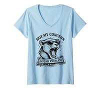 Donna Not My Concern - Divertente Gatto Sarcastico Maglietta con Collo a V