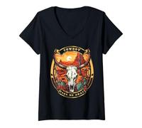 Donna Not My First Rodeo Shirt Women Let ‘er Rip Cowboy T-Shirt Maglietta con Collo a V
