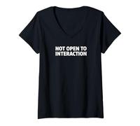 Donna Not Open To Interaction Maglietta con Collo a V