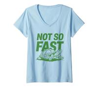 Donna Not So Fast Turtle Maglietta con Collo a V