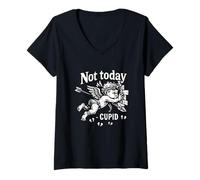 Donna Not Today Cupid - Amore Divertente per San Valentino Maglietta con Collo a V