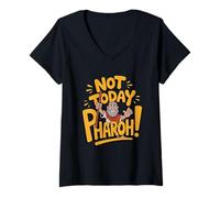 Donna Not Today Pharoh! Divertente Pesach Pesach w/Moses Maglietta con Collo a V