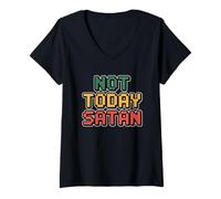 Donna Not Today Satan Maglietta con Collo a V