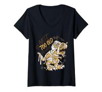 Donna Not Too Old per Candy! Non Troppo Vecchio per i Dolci! T-Rex. Maglietta con Collo a V
