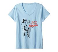 Donna Not Your Sweet Little Pumpkin Retro Pin-Up Girl Halloween Maglietta con Collo a V