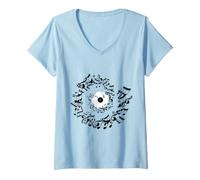 Donna Note Musicali, Musicisti, Note Musicali Maglietta con Collo a V