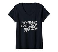 Donna Nothing Else Matters T-Shirt - Iconic & Meaningful Design Maglietta con Collo a V