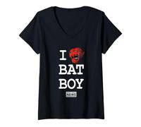 Donna Notizie settimanali dal Mondo - Bat Boy Maglietta con Collo a V