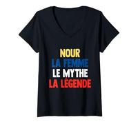 Donna Nour La Femme Le Mythe Legend Regalo per Nour Maglietta con Collo a V