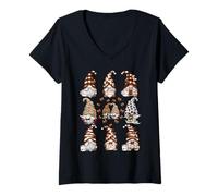 Donna Novelty Coffee Graphic for Women And Men Funny GNOME Maglietta con Collo a V