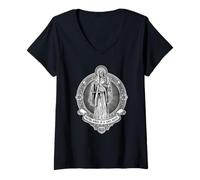 Donna Nuestra Senora de la Santa Muerte Santa Morte Maglietta con Collo a V