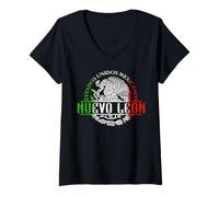 Donna Nuevo León México Souvenir Chingon Mexican Pride Vacation Maglietta con Collo a V
