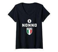 Donna Number One NonnoItalia Shield Maglietta con Collo a V