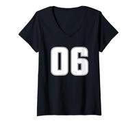 Donna Numero 06 Divisa Maglia Sportiva AUGHTS Zero Six Anno 2006 Maglietta con Collo a V