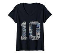 Donna Numero 10 Anni of Being Awesome 10 Compleanno Maglietta con Collo a V