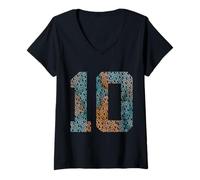 Donna Numero 10 Anni of Being Awesome 10 Compleanno Maglietta con Collo a V